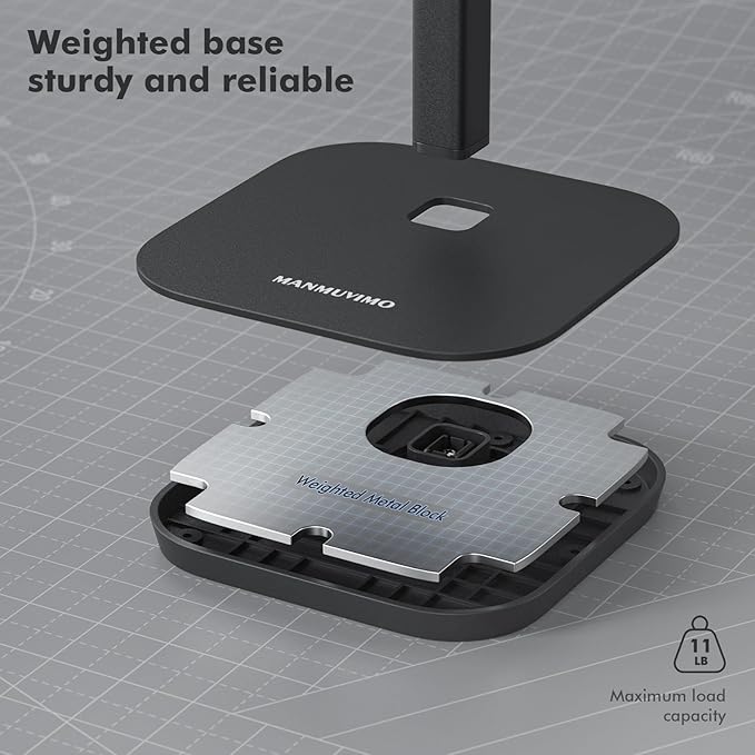 Headphone Stand, Desktop Headset Holder Heavy Base Desk Earphone Stand Aluminum Gaming Headset Hanger Rack for AirPods Max, AirPods, AirPods Pro, Sony, Beats, Bose, Razer and More(Black)