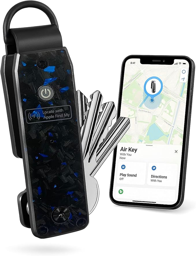 Richboyz Air Keychain for Outdoor Enthusiasts: Lightweight Aluminum GPS Tracker Key Holder for Men & Women
