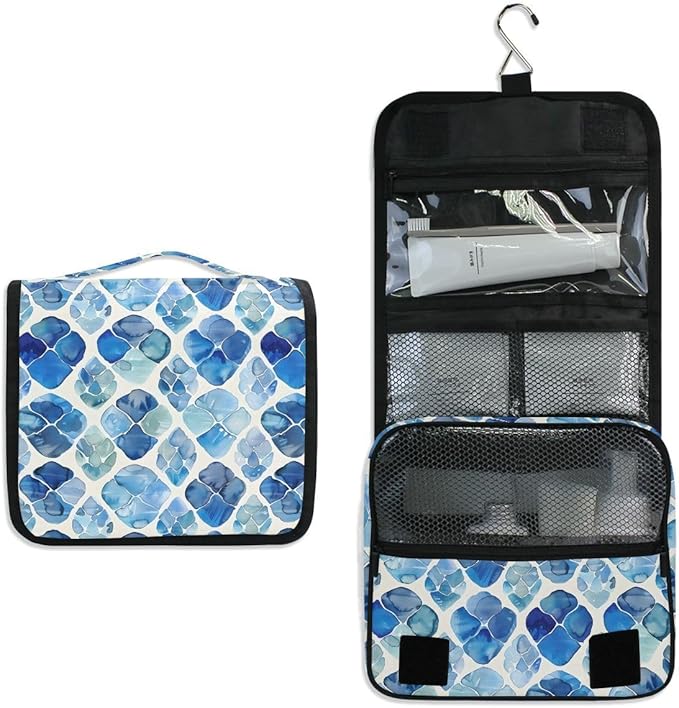 Hanging Travel Toiletry Bag Watercolour Tortoise Shell Kit Makeup Case Cosmetics Organizer for Men Women