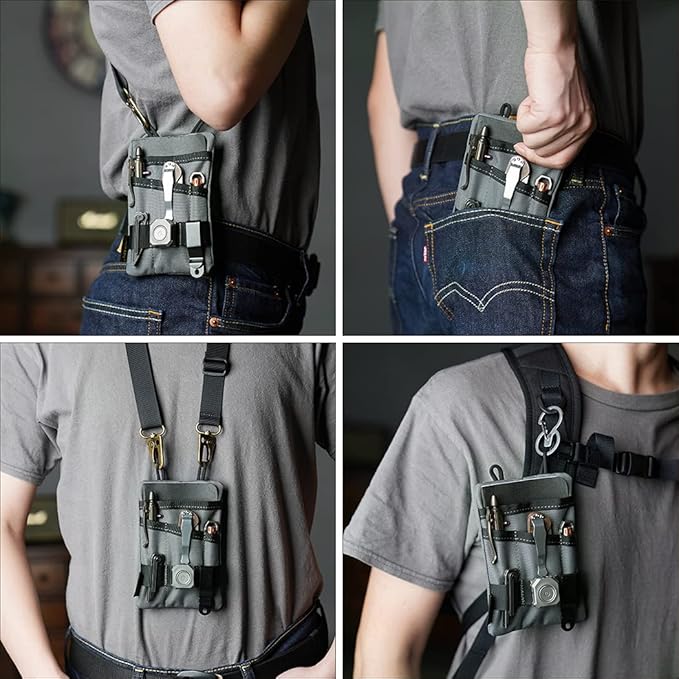 VIPERADE VE1 Pocket Organizer, EDC Pouch for Men, EDC Organizer Storage EDC Gears, Multitool Pocket Pouch Hold Your Flashlight/Pocket Knife, Pen, Notebook