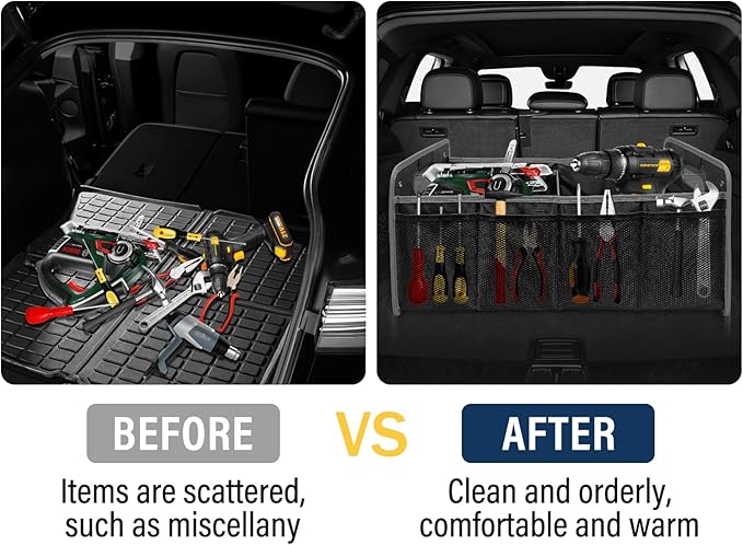 Car Trunk Organizer for Subaru Outback Crosstrek Forester Ascent Impreza WRX Legacy Accessories, Car Trunk SUV Accessories for Men & Women, 600D Oxford Polyester Trunk Storage Organizer Box (ORANGE)