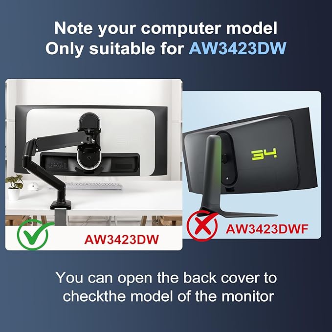 Monitor Arm/Mount VESA Bracket Adapter Compatible with DELL Alienware 34" Curved QD-OLED Gaming Monitors (Fits AW3423DW)??5x75 to 100x100 VESA Mount Adapter Bracket
