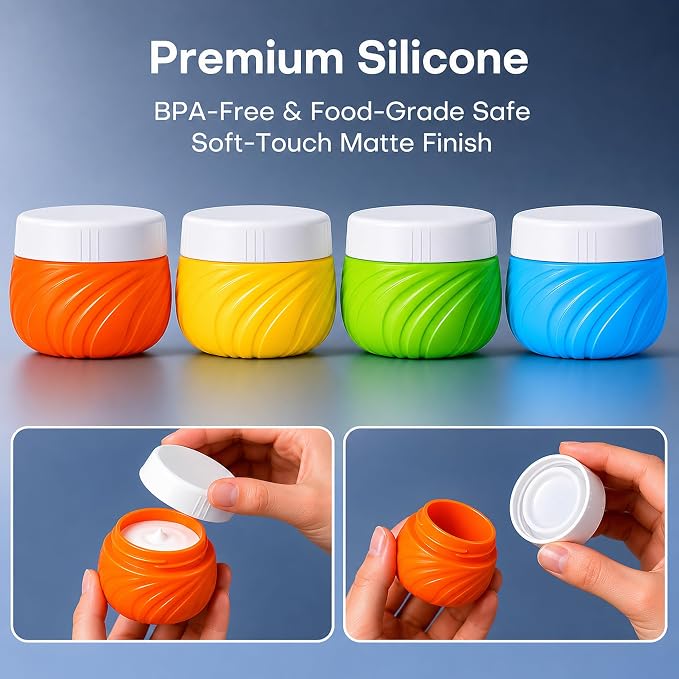 Travel Bottles for Toiletries,TSA Approved Silicone Travel Size Containers, Refillable Liquid Leak Proof Travel Shampoo and Conditioner Bottles for Women & Men, Airplane Carry On Essentials