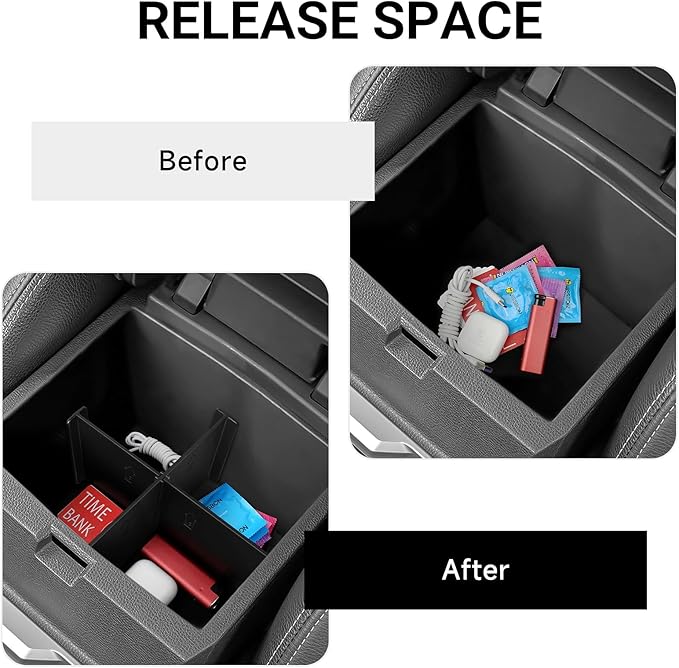 YOJOJOCO Center Console Dividers Organizer Compatible with Toyota 2026 2025 2024 Tacoma Accessories Black ABS Plastic Material Center Console Organizer