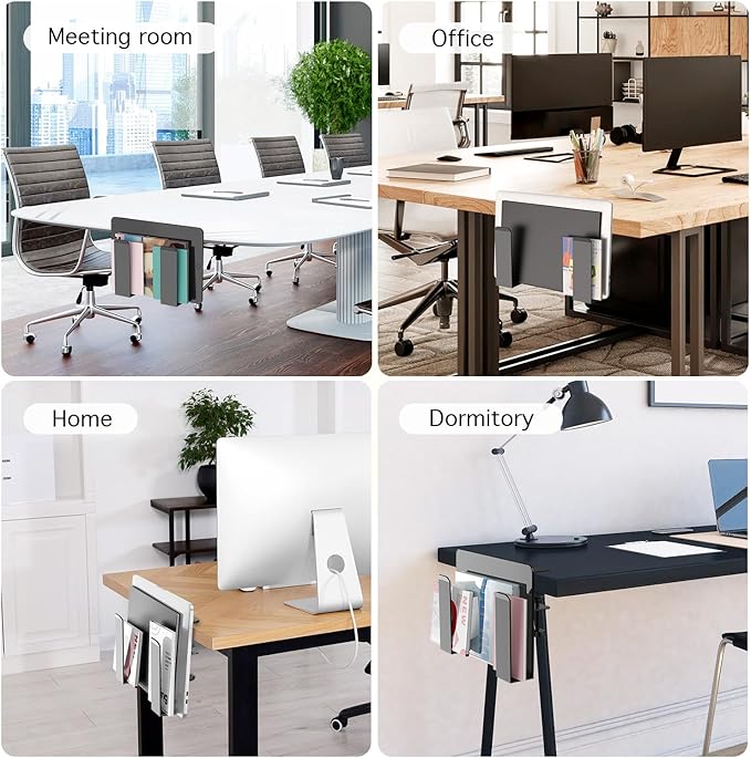 WYYHAA Adjustable Side Laptop Mount, No Drill Desk Storage Organizer, Metal Hanging Notebooks Holder, Punch-Free Clamp for MacBook Pro, Documents With Anti-Scratch Silicone