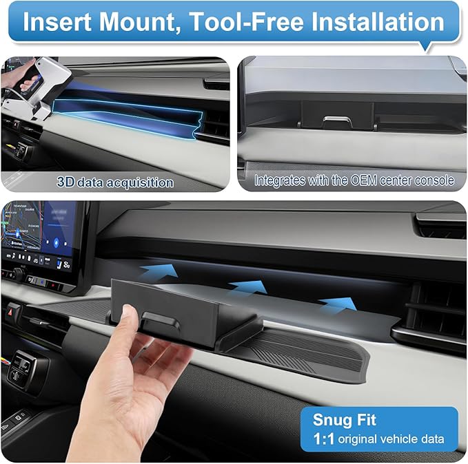 2026 R AV4 Console Organizer (Pass), for Toyota R AV4 (LE/SE/XLE Premium/Woodland/XSE/Limited), Durable ABS &Anti-Slip Rubber Console Tray Insert 2026 R AV4 Accessories