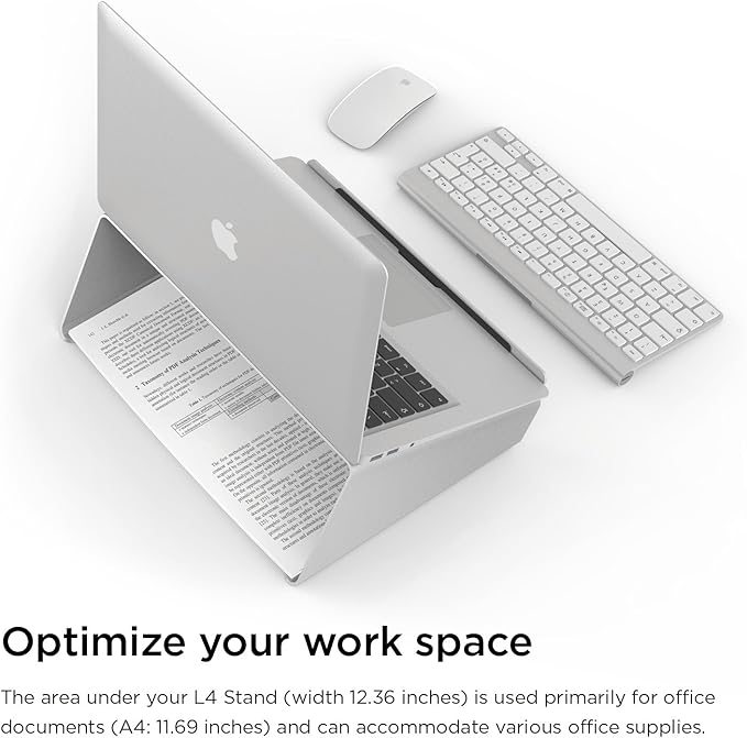 elago L4 Stand - [Desk Organization][Prevents Bad Posture][Natural Heat Sink] - for Laptop Computers (Silver)