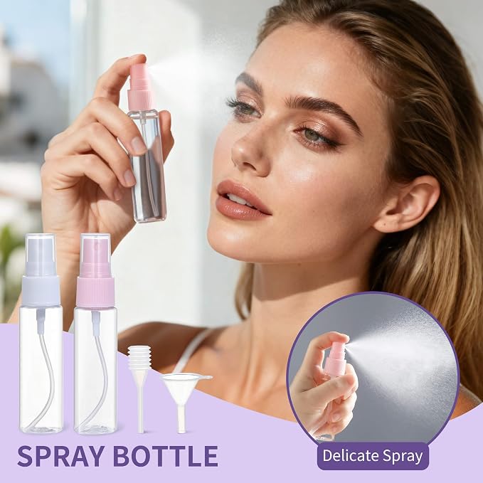 19 Pack Travel Bottles for Toiletries - TSA-Approved Leak-Proof Silicone Containers with Cream Jars Spray Bottles Funnel Brushes & Labels - Portable Refillable Kit for Shampoo Lotion & Conditioner