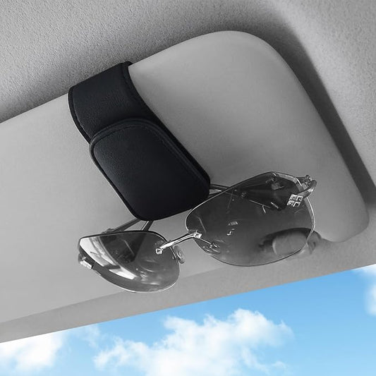 TCJJ Sunglasses Holders for Car Visor,Car Magnetic Glasses Holder Leather Sunglasses Clip and Ticket Card Clip Suitable for Car Interior Visor and Different Size Eyeglasses