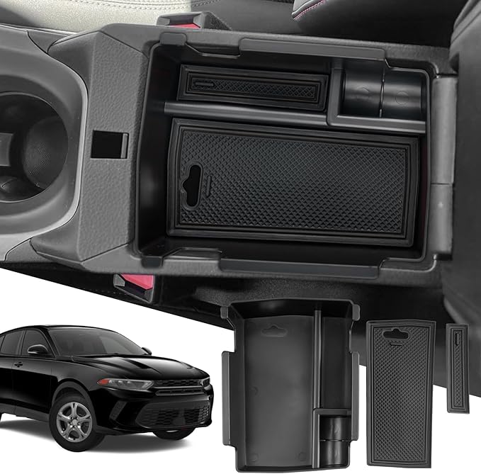 SXCY Fit 2023 2024 2025 2026 Jeep Compass/Dodge Hornet Center Console Organizer for Jeep Compass 2022-2025 2026 Accessories Armrest Console Insert Box 2025 2026 Compass Hornet ABS Storage Black