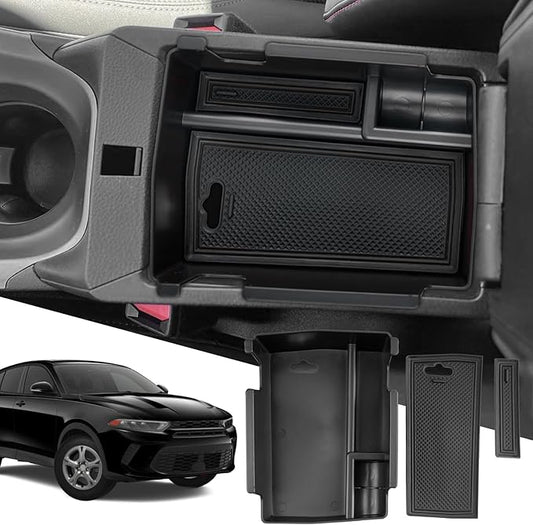SXCY Fit 2023 2024 2025 2026 Jeep Compass/Dodge Hornet Center Console Organizer for Jeep Compass 2022-2025 2026 Accessories Armrest Console Insert Box 2025 2026 Compass Hornet ABS Storage Black