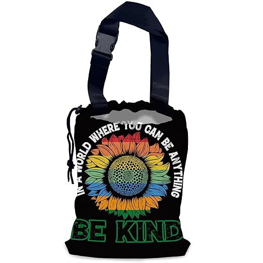 Peace Car Trash Bag,Be Kind Hanging Drawstring Car Garbage Bag,Waterproof Canvas Car Back Seat Organizer with Adjustable Buckle,for Vehicles,SUVs,Camping,Road Trips