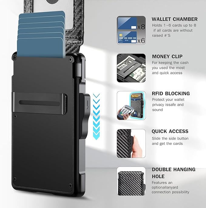 umoven Wallet for Men - with Money Clip Slim Leather Slots Credit Card Holder RFID Blocking Bifold Minimalist Wallet