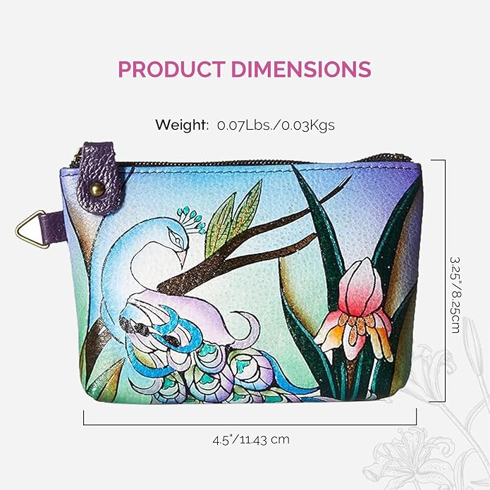 Anna by Anuschka Women's Hand Painted Leather Coin Pouch Purse