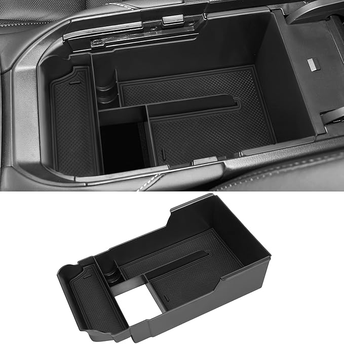Center Console Organizer Tray Compatible with Mazda 2020-2026 CX-30 CX30 Accessories Armrest Storage Box ABS Console Insert Tray Container (Black Mat)