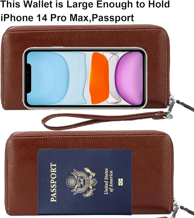 Lavemi Small Compact Women Wallet RFID Blocking Genuine Leather Bifold Purse with ID Windows