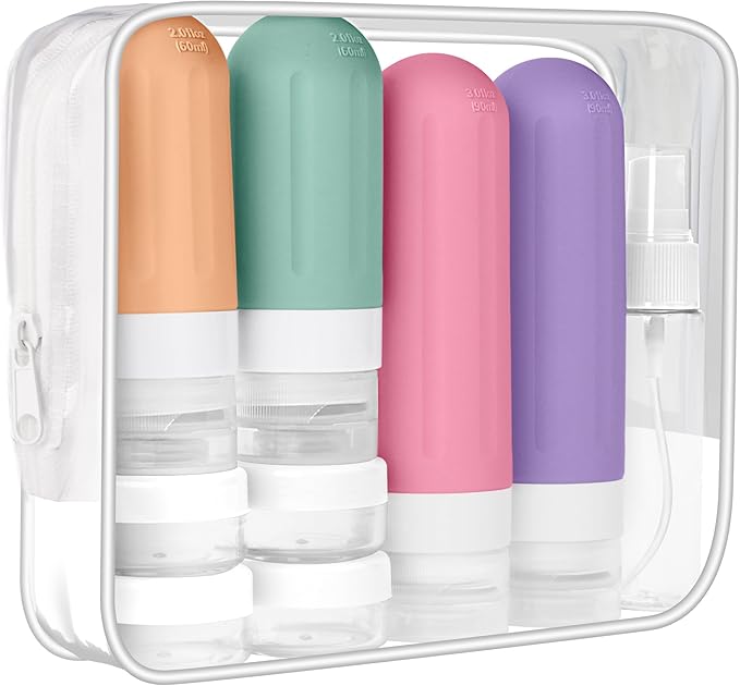 Landisun Travel Bottles for Toiletries 18Pack Travel Size Containers Toiletry Travel-Containers TSA Approved Leak Proof (Green)