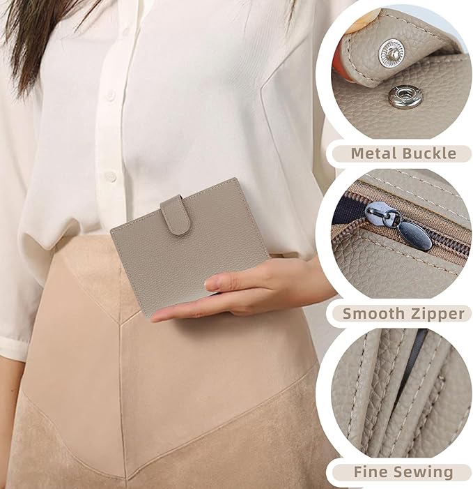 FuninCrea Passport Wallet with 22 Card Slots, Faux Leather Passport Holder for Travel Portable Travel Wallet for Women and Men (Khaki)