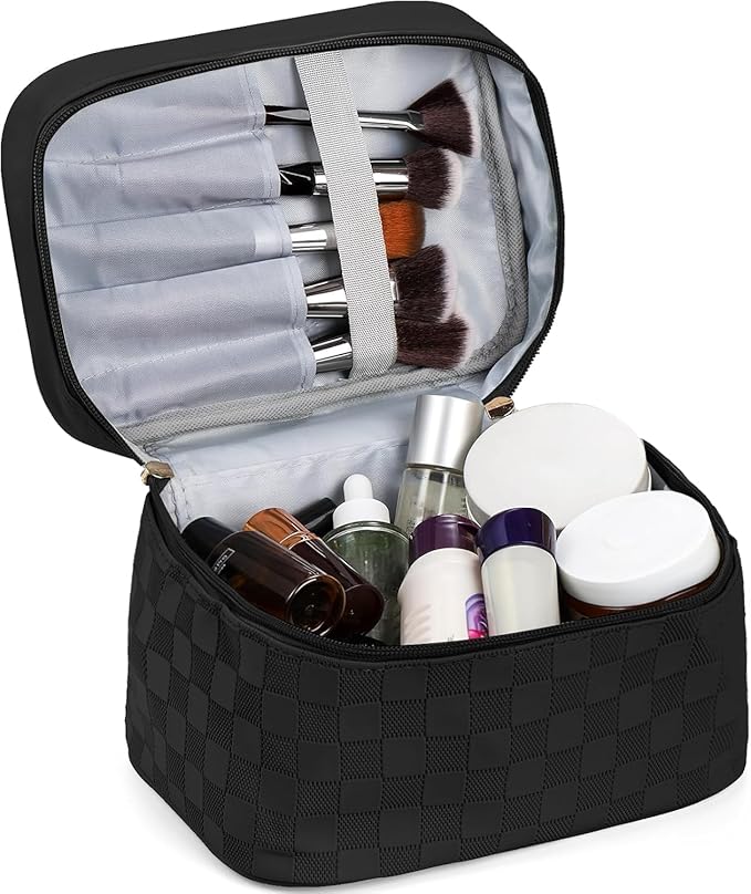 Makeup Bag 4 Pcs Waterproof Cosmetic Bag Set Portable Travel Cosmetic Bag Multifunction Organizer Storage Bag Toiletry Bag forWomen and Girls (BLACK2)