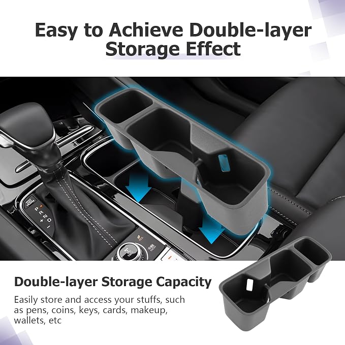 LUWU Cup Holder Compatible with 2024 2025 2026 Kia Telluride Center Console Organizer Drink Holder Replacement for 2025 2026 Kia Telluride Accessories Center Console & Rear Seat Cup Holder 2-Pack