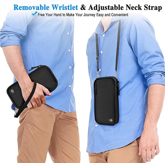 Family Passport Holder, RFID Blocking Multi-functional Travel Document Organizer, for Women, Men, and Families