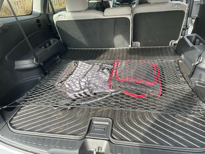 Rear Trunk Organizer Cargo Net for Honda Pilot 2016-2026 – Floor Style Cargo Net for SUV – Premium Mesh Elastic Car Trunk Organizer Vehicle Carrier Storage – Compatible with Pilot
