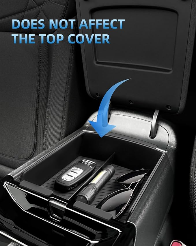 Double-Layer Center Console Armrest Organizer for 2026 2025 Hyundai Tucson(Limited)/Tucson Hybrid/Tucson Plug-in Hybrid, 2026 2025 Hyundai Tucson accessories-ONLY Fit Electronic Shift