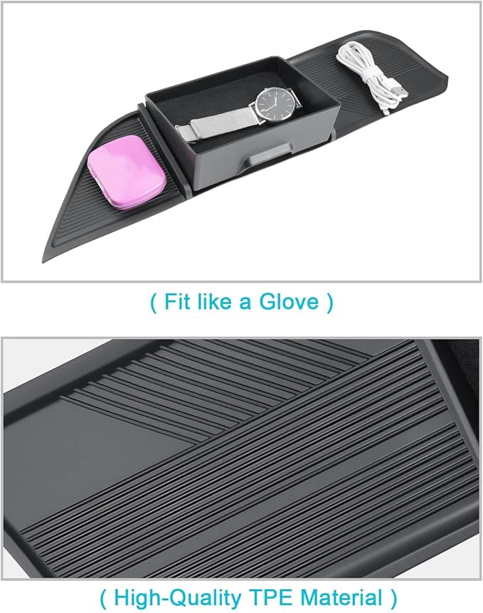 CDEFG 2Pcs for 2026 Toyota RAV4 Center Console Organizer for 2026 Toyota RAV4 Accessories Middle Console Passenger Side Storage Box TPE Tray