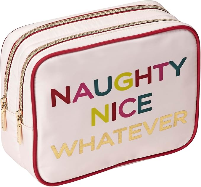 Conair Women's Double Zip Toiletry Travel Bag-Makeup Organizer-Gifts for her, Pink, 1 Count (Pack of 12)