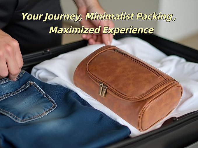 Personalized Small Toiletry Bag for Men,Minimalist Travel Toiletry Organizer Dopp Kit Water-resistant Shaving Bag for Travel Essentials,Travel Gifts For Men Unique
