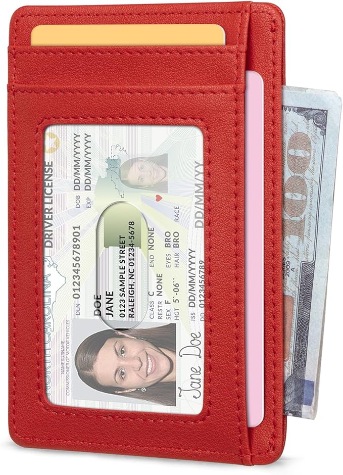 RUNBOX Slim ID Cases Minimalist Front Pocket RFID Blocking Leather Wallets for Men and Women Card Holder Wallets Gifts for men