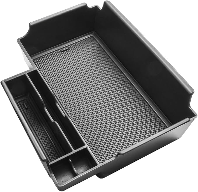 HGWEI Center Console Organizer Compatible with Ford Explorer 2020 2021 2022 2023 2024 2025 2026 Interior Accessories, Coin Holder Armrest Secondary Storage Box Container Insert Divider Tray, Black