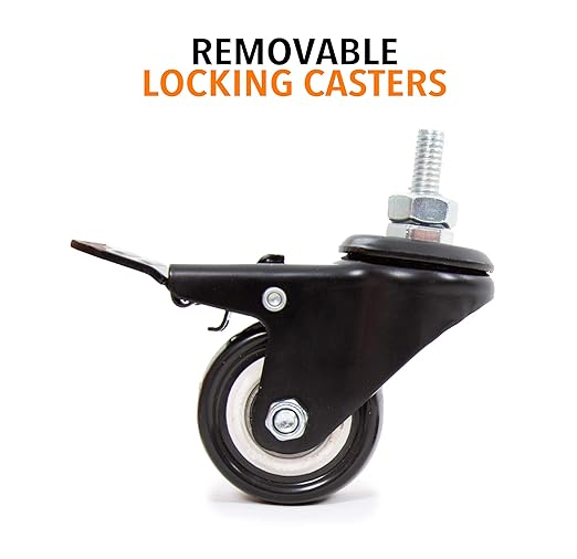 Stand Steady Attachable Desk Wheels | Set of 4 Locking Casters | Easy-Roll and Non-Marring | Full Swivel Wheels Compatible with Tranzendesk Standing Desks (2 Inch/Black)