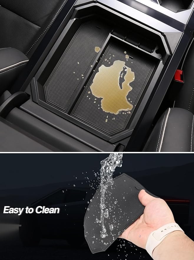 Double Layer Center Console Organizer for Tesla Cybertruck 2025 2026 2024, ABS Console Tray Insert storage box for Cybertruck Accessories(2PCS)