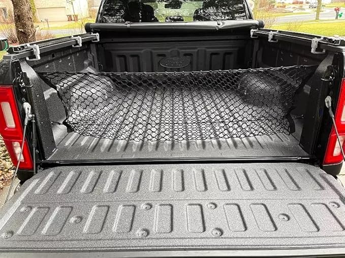 Trunk Organizer Cargo Net for Ford Ranger 2019–2025 – Envelope Style Cargo Net for Pickup – Premium Mesh Elastic Car Trunk Organizer Vehicle Carrier Storage – Compatible with Ranger