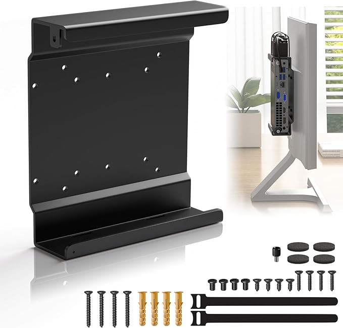 Mini PC Wall Mount Compatible with Dell OptiPlex Micro,Fits MFF 7050,7010,7020,7080,5070,7060,7090,3060,3040,3046,3050,3090,3060,9020, Mini PC Stand for Vesa Mount, Wall, Under Desk
