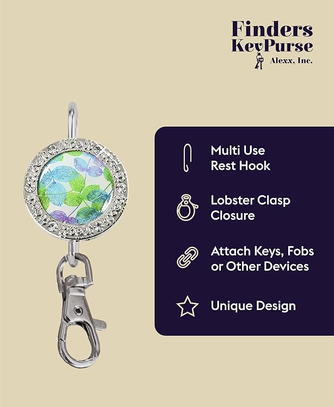 Women’s Bag Charm Key Finder, Car Keychain Hook, Cute Purse Organizer & Tote Bag Accessories, Gifts for Mom - Bling