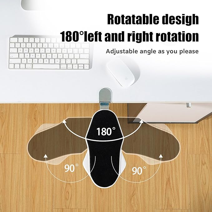 Computer Arm Rest for Desk, 180° Adjustable Rotating Desk Extender Tray, 90° Foldable Elbow Arm Support, Ergonomic Desk Arm Wrist Rest Shelf for Home and Office