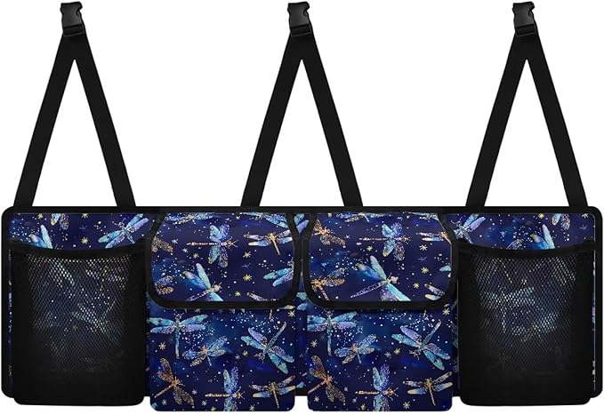 Blue Dragonfly Car Trunk Organizer and Storage Backseat Hanging Storage Car Accessories Vehicle Backseat Cargo Storage Bag for SUV, Truck, MPV,Van