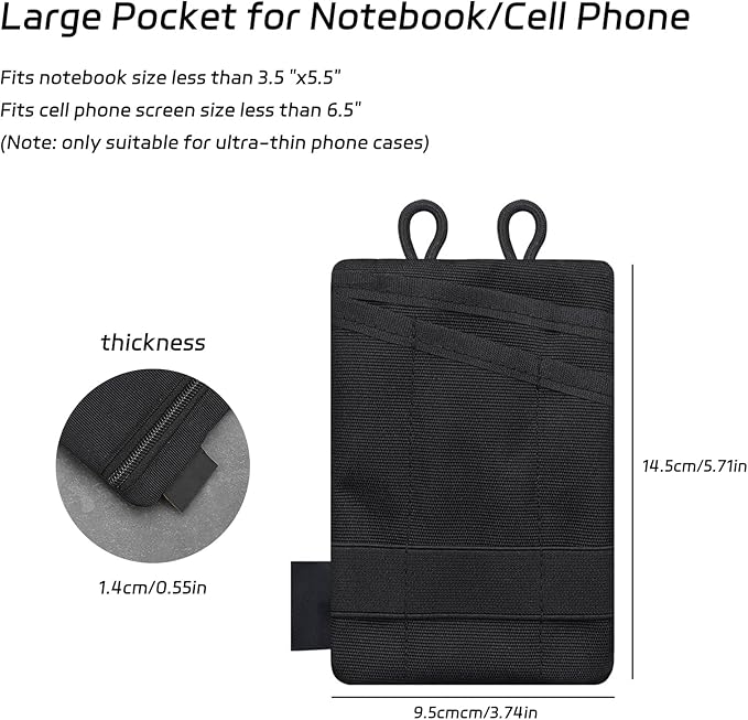 Topyond Pocket Organizer Tool for Men,Mini Wallet Key Pen Organizer,EDC Pocket Organizer, Knife Case, EDC Pouch, Flashlight Storage Pack