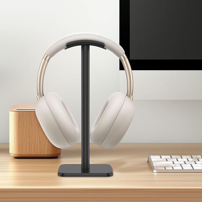 Headphone Stand Detachable Headset Stand Universal Headphone Holder Space Saving Earphone Stand for Desk for Most Wired and Wireless Headphones (Black)