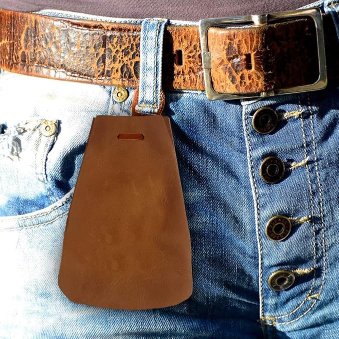 Nabob Leather Leather Drawstring Pouch, Coin Bag, Medicine Tobacco Pouch Medieval Reenactment Made in U.S.A Size 8.5" x 6"