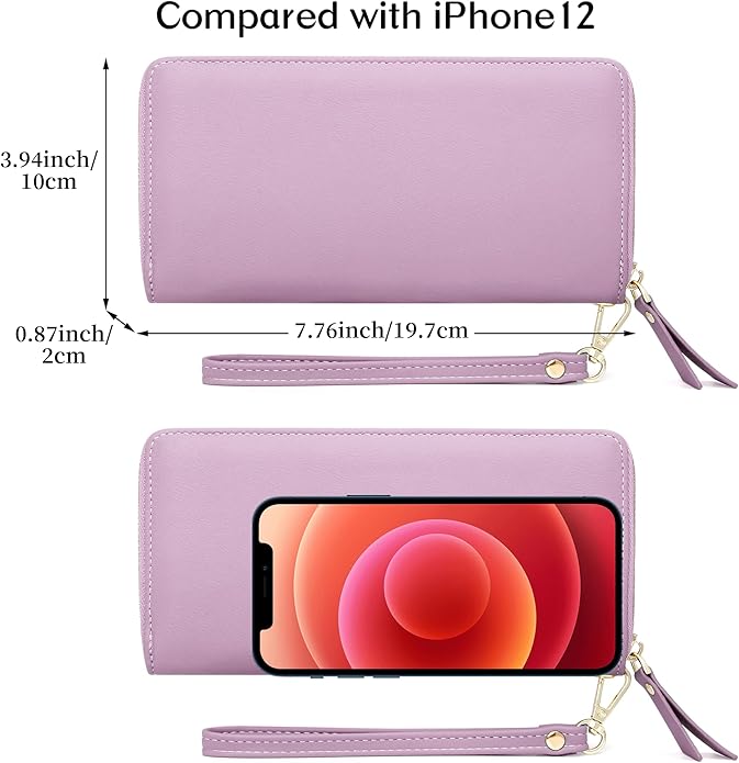 GEEAD Custom Design Wristlet Wallets for Women PU Leather RFID Blocking Wallet