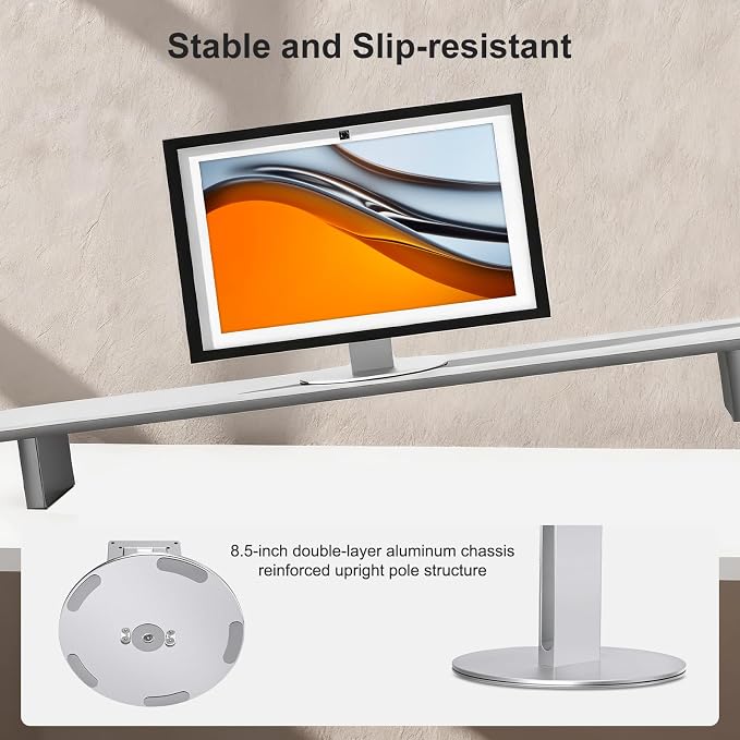UPERGO Stand for Echo Show 21 and 15, 180° Tiltable Heavy Duty All Aluminum Base, Compatible with Smart Displays & VESA Mount Speakers, Easy Assembly