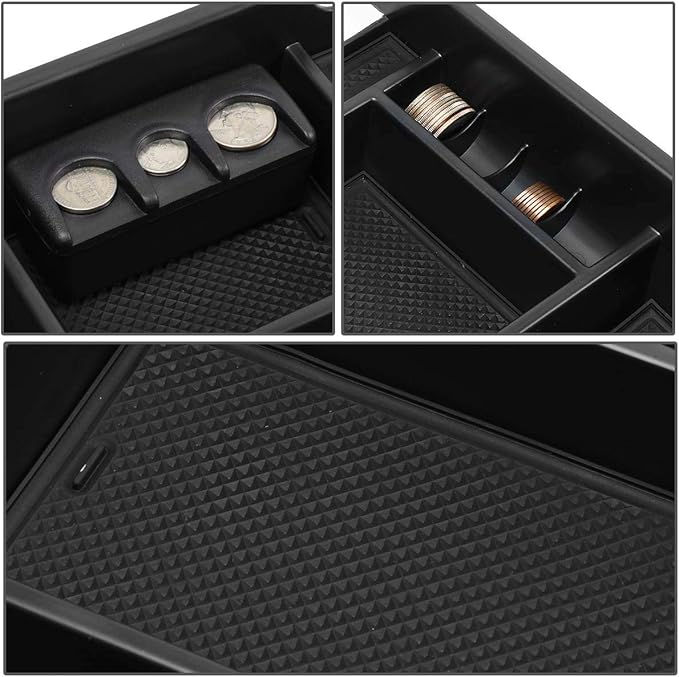 DNA MOTORING ZTL-Y-0019 Center Console Armrest Organizer Tray Compatible with 14-19 Tundra, Black