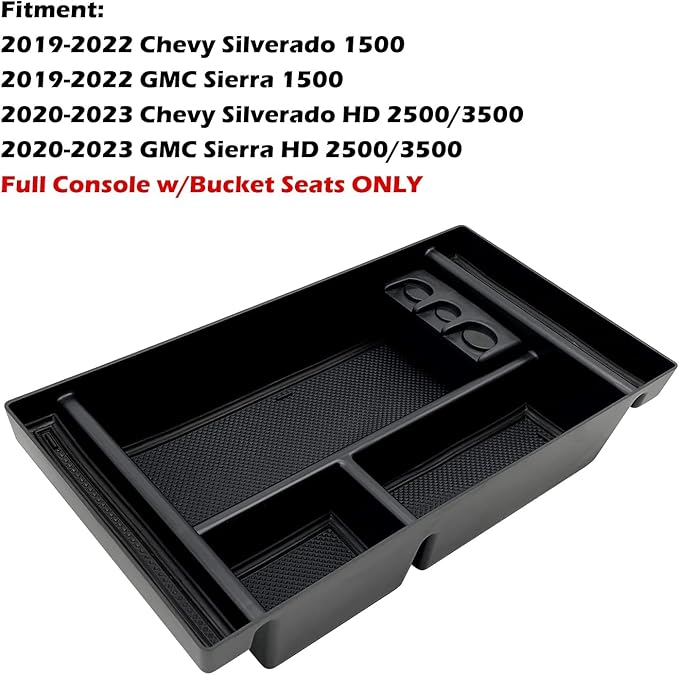 JOJOMARK Center Console Organizer Tray fits for 2019-2022 GMC Sierra/Chevy Silverado 1500 Accessories, 2020-2021 2022 2023 Silverado/Sierra 2500 HD/3500 HD