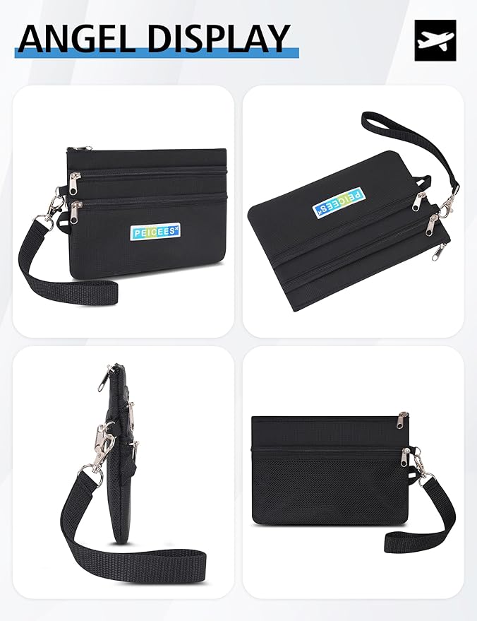 Peicees World Travel Essentials Currency and Passport Organizers Cash Cards Tickets Holder RFID Blocking Wallet, Light Gray