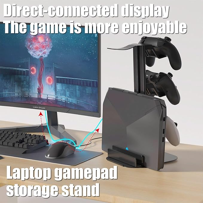 Game Controller Holder & Headphone Stand for Desk, 3-Layer Headset Holder Storage Organizer Switch/Headphones/Controller/Laptop Mobile Phone