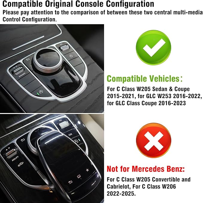 TTCR-II Compatible with Mercedes Benz C Class W205 Center Console Organizer 2015-2021 (Sedan & Coupe Only), for GLC W253 Console Organizer Tray 2016-2022, for GLC Coupe Middle Storage Tray 2016-2023