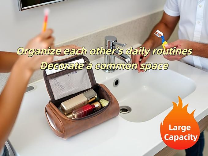 Personalized Small Toiletry Bag for Men,Minimalist Travel Toiletry Organizer Dopp Kit Water-resistant Shaving Bag for Travel Essentials,Travel Gifts For Men Unique